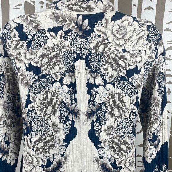Soft Surroundings Gauze Floral Print Tunic Blouse XS - Picture 7 of 10
